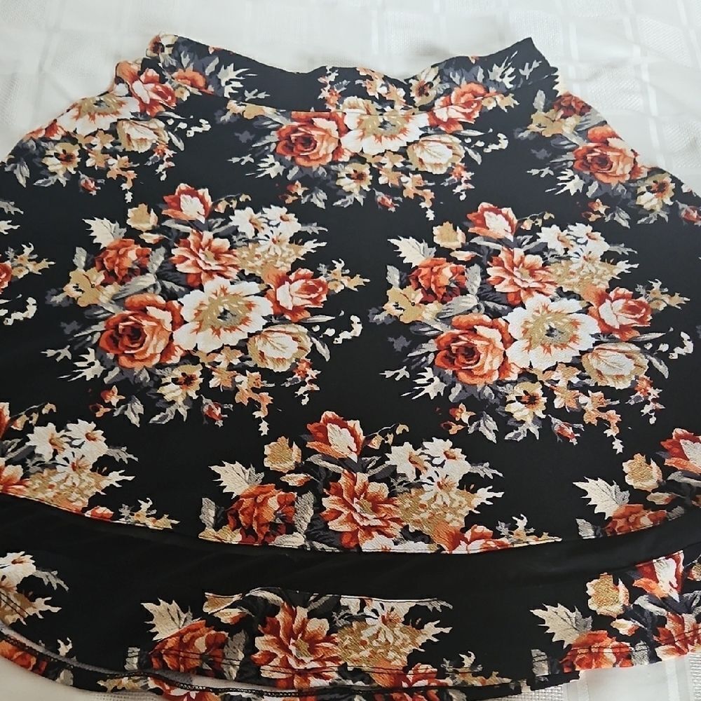 Faith and Joy Orange Black A-Line Skirt Casual Resort Wear - Picture 12 of 16
